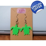 Turtle Silhouette 3D Printed Earrings ..