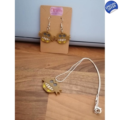 Sonic the Hedgehog ( Eggman ) Classic Earrings & Necklace 3D Printed Set Sonic the Hedgehog ( Eggman ) Classic Earrings & Necklace 3D Printed Set