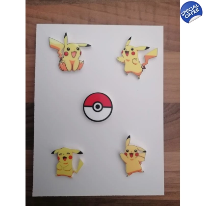 Pokémon Pikachu Pokeball 5 Piece Pin Badge Set Pokémon Pikachu Pokeball 5 Piece Pin Badge Set