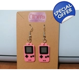 Gameboy Pink Retro 3D Printed Earrings..