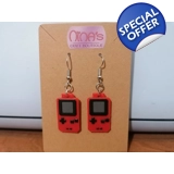 Gameboy Red Retro 3D Printed Earrings ..