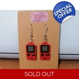 Gameboy Red Retro 3D Printed Earrings .. Gameboy Red Retro 3D Printed Earrings ..