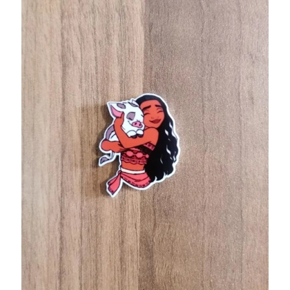 Disney Moana - Moana & Pua The Pig Hugging Single Pin Badge Disney Moana - Moana & Pua The Pig Hugging Single Pin Badge