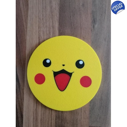 Pokémon Pikachu Happy Face 3D Printed Drinks Coaster
