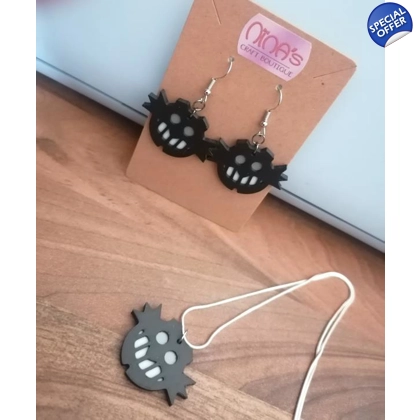 Sonic the Hedgehog - Eggman - Modern Earrings & Necklace 3D Printed Set Sonic the Hedgehog - Eggman - Modern Earrings & Necklace 3D Printed Set