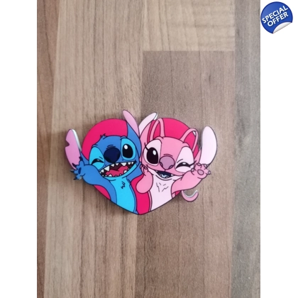 Disney Lilo & Stitch - Stitch & Angel Love Heart Acrylic Sublimated Magnet Disney Lilo & Stitch - Stitch & Angel Love Heart Acrylic Sublimated Magnet