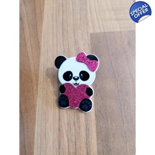 Panda Cute With Pink Gl..