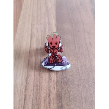 I Am Groot Listening To Music Single Pin Badge I Am Groot Listening To Music Single Pin Badge