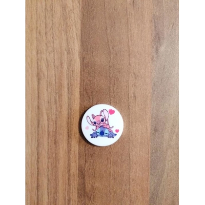 Disney Lilo & Stitch - Stitch & Angel - Cute Single Round Pin Badge Disney Lilo & Stitch - Stitch & Angel - Cute Single Round Pin Badge