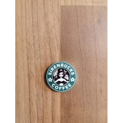 Starbucks Style - Little Mermaid - Ariel Sirenbucks Single Round Pin Badge Starbucks Style - Little Mermaid - Ariel Sirenbucks Single Round Pin Badge