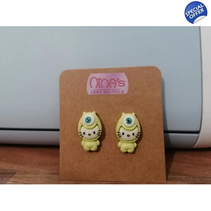 Monster Inc Hello Kitty Mike Stud Earrings Set Monster Inc Hello Kitty Mike Stud Earrings Set