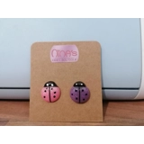 Ladybird Glittery Pink & Purple Stud E..
