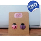 Ladybird Glittery Pink & Purple Stud E..