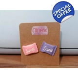 Sweets Yummy Sweets Pink & Purple Stud..