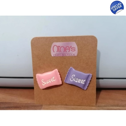 Sweets Yummy Sweets Pink & Purple Stud Earrings Set Sweets Yummy Sweets Pink & Purple Stud Earrings Set