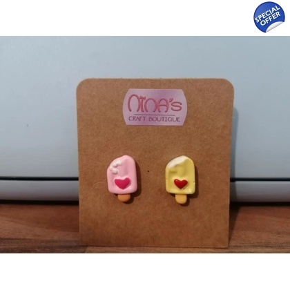 Ice Cream Pink And Yellow Lollies Stud Earrings Set Ice Cream Pink And Yellow Lollies Stud Earrings Set