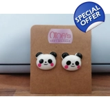 Panda Face Cute Stud Earrings Set