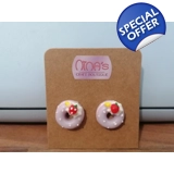 Doughnut Dessert Purple Pink Stud Earr..