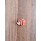 Brown Hedgehog Plastic Single Pin Badge