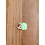 Green Hedgehog Plastic Single Pin Badge