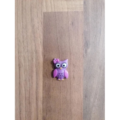 Owl Purple Plastic Single Pin Badge Owl Purple Plastic Single Pin Badge