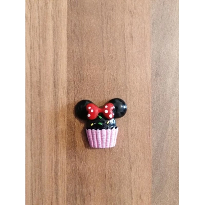 Disney Minnie Mouse Ears Cupcake Pink Plastic Single Pin Badge Disney Minnie Mouse Ears Cupcake Pink Plastic Single Pin Badge