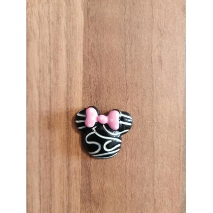 Disney Minnie Mouse Pink & Black Plastic Single Pin Badge Disney Minnie Mouse Pink & Black Plastic Single Pin Badge
