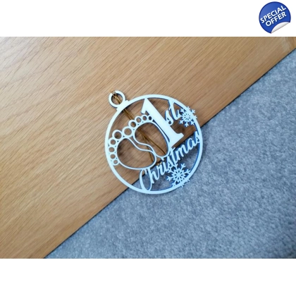 Baby Boy 1st Christmas Round Hanging Tree Decorations Keepsake 3D Printed