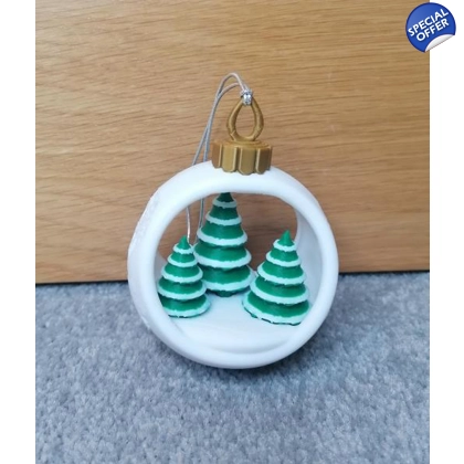 Christmas Tree 3 Trees Bauble Ornament 3D Printed Bauble