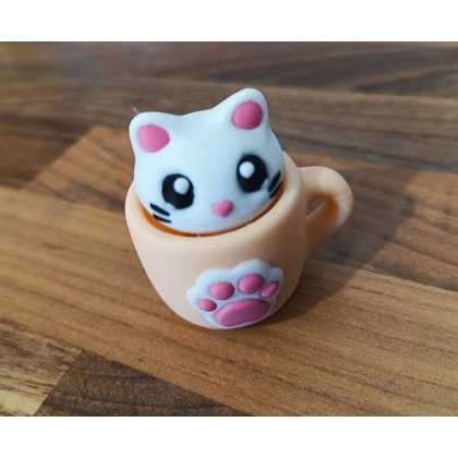 Cat Marshmallow Paw Print Fidget Sensory Clicker Cup 3D Printed
