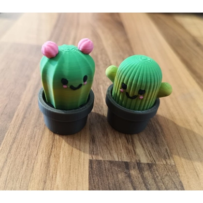 Cactus Kawaii Fidget Clicker Sensory 2 Piece Set 3D Printed