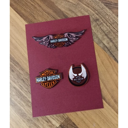 Harley Davidson 3 Piece Pin Badge Set Harley Davidson 3 Piece Pin Badge Set