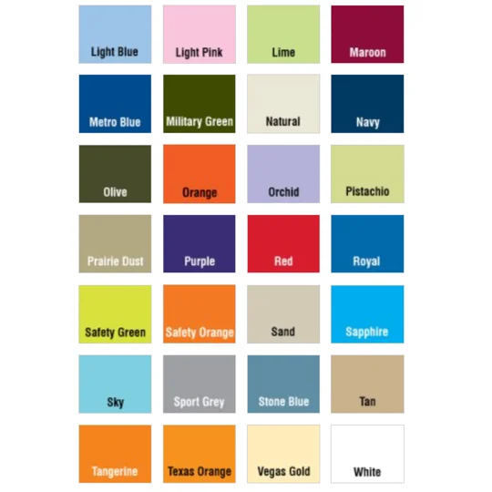 Available colours
