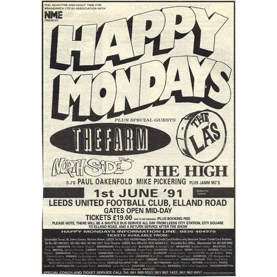 HAPPY MONDAYS GIG POSTER