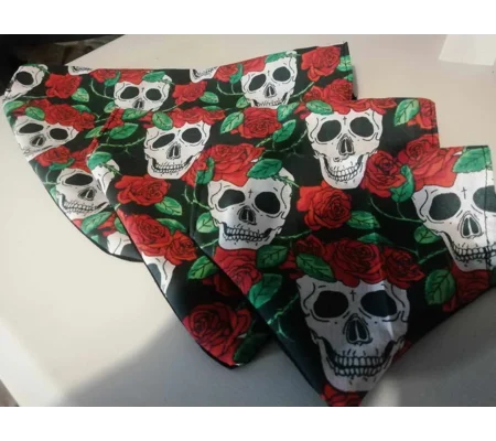 rose skull pet bandana scarf
