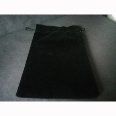 black velour drawstring bag