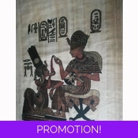 Papyrus pharaoh and queen