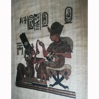 Papyrus pharaoh and queen