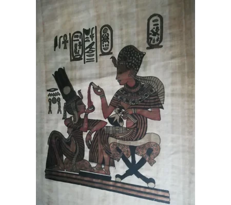 Papyrus pharaoh and queen