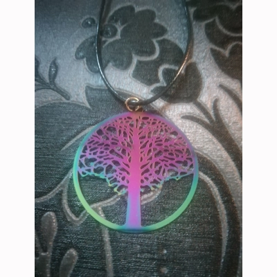 multi -coloured tree of life choker