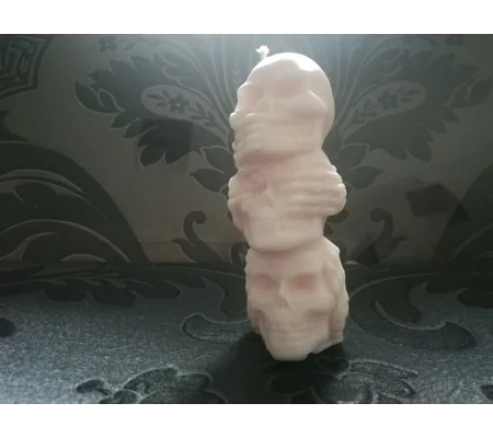 three wise monkey skeleton candle