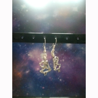 dancing skeleton pendant earrings