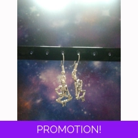 dancing skeleton pendant earrings