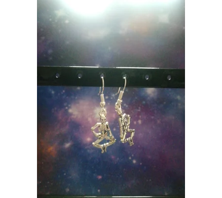 dancing skeleton pendant earrings