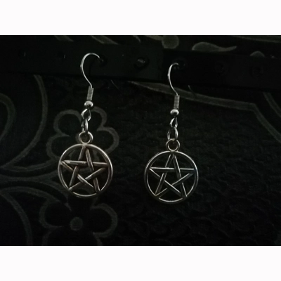 pentagram pendant earrings