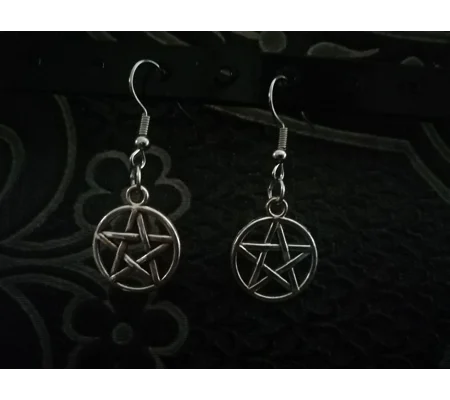 pentagram pendant earrings