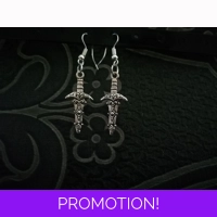 gothic dagger pendant earrings