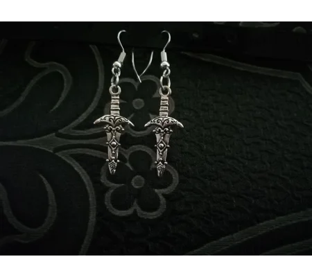 gothic dagger pendant earrings