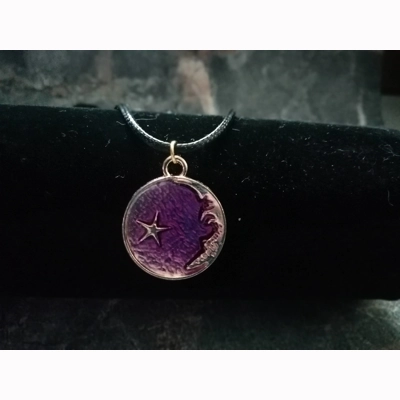 purple moon and stars choker