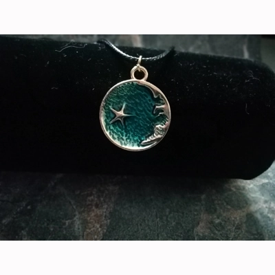 turquoise moon and stars choker